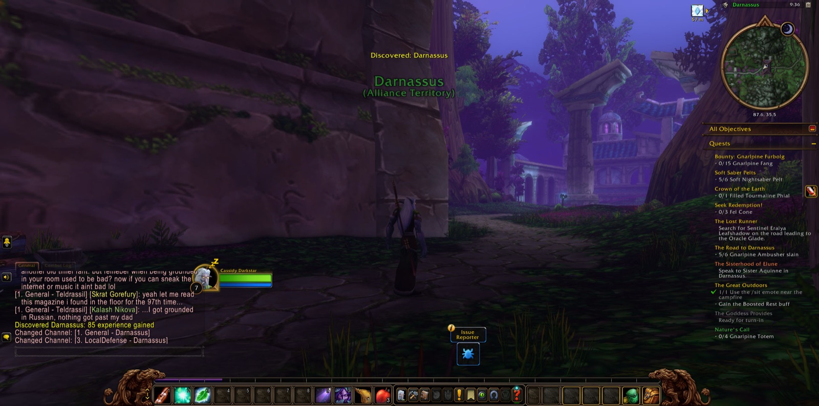 Entered Darnassus