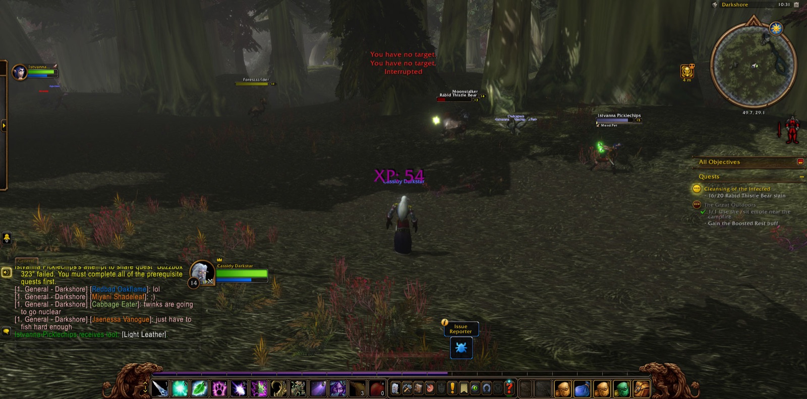 Screenshot in Darkshore
