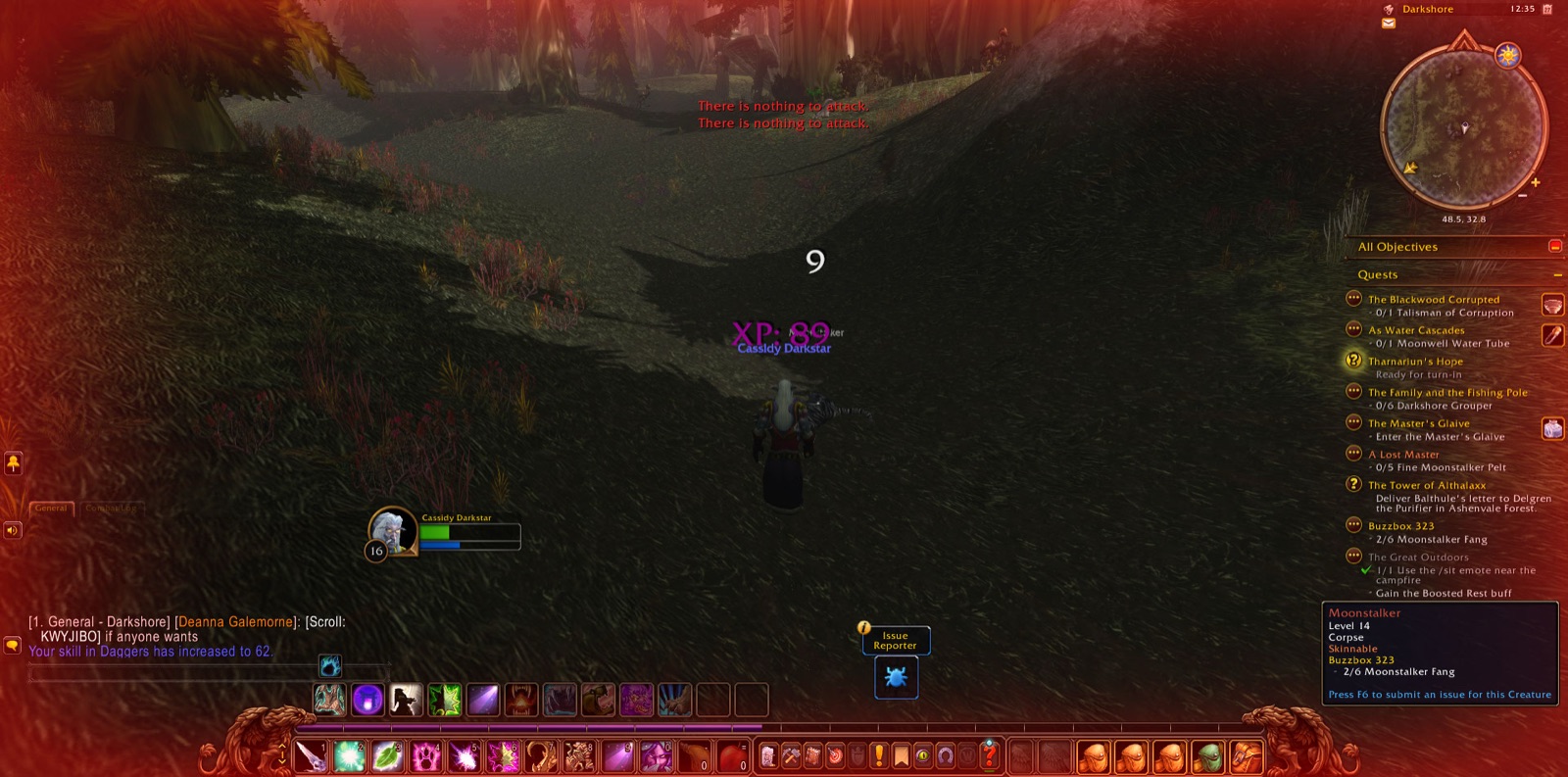 Screenshot in Darkshore