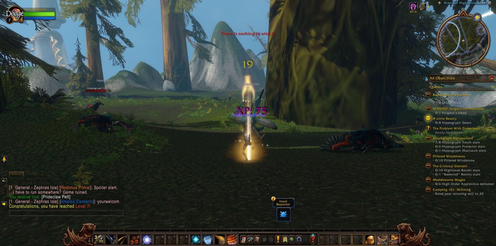 Reached Level 7 in Shen'dar Highlands