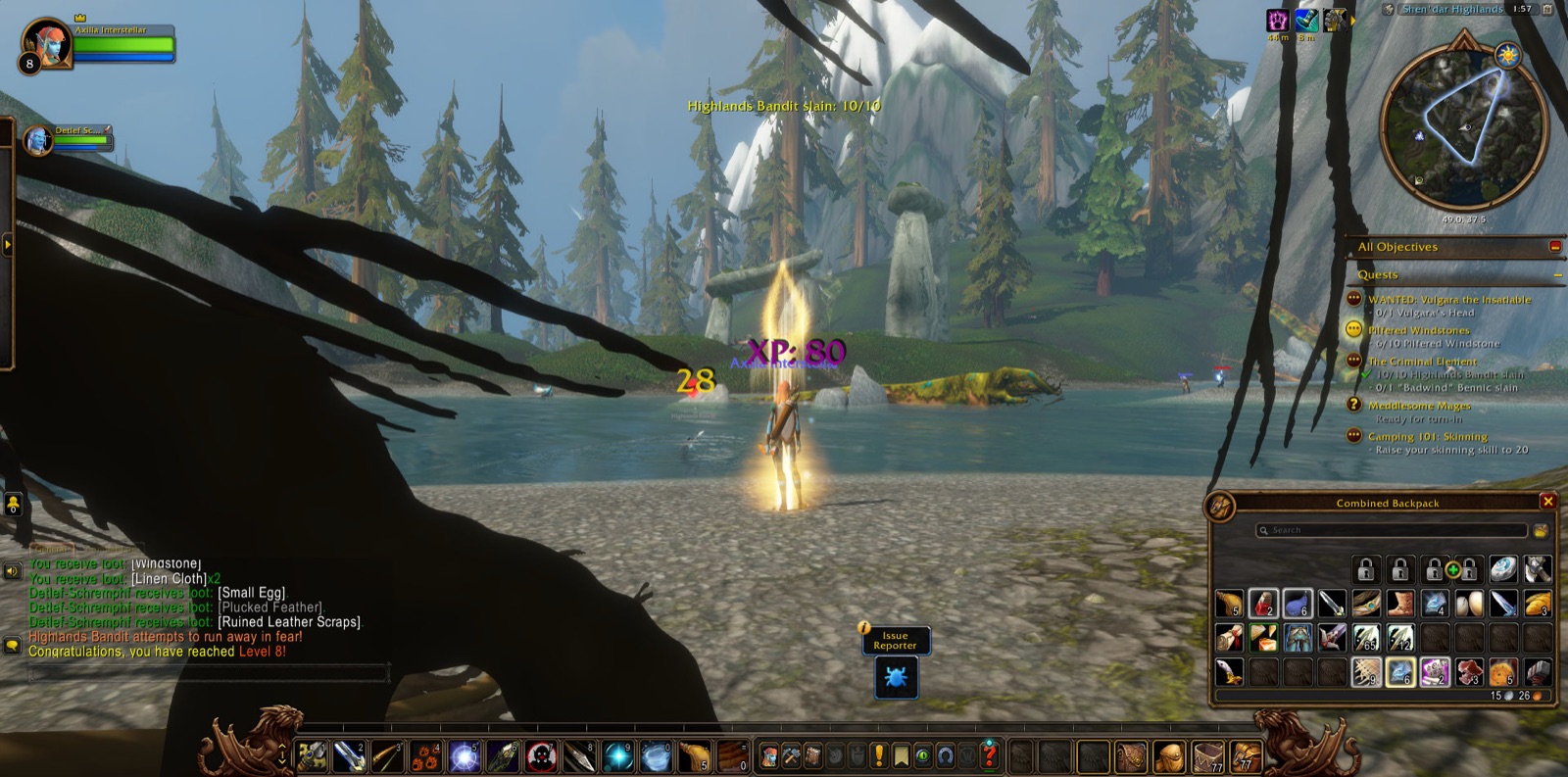 Reached Level 8 in Shen'dar Highlands
