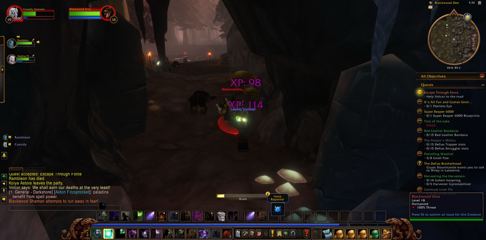 Screenshot in Blackwood Den