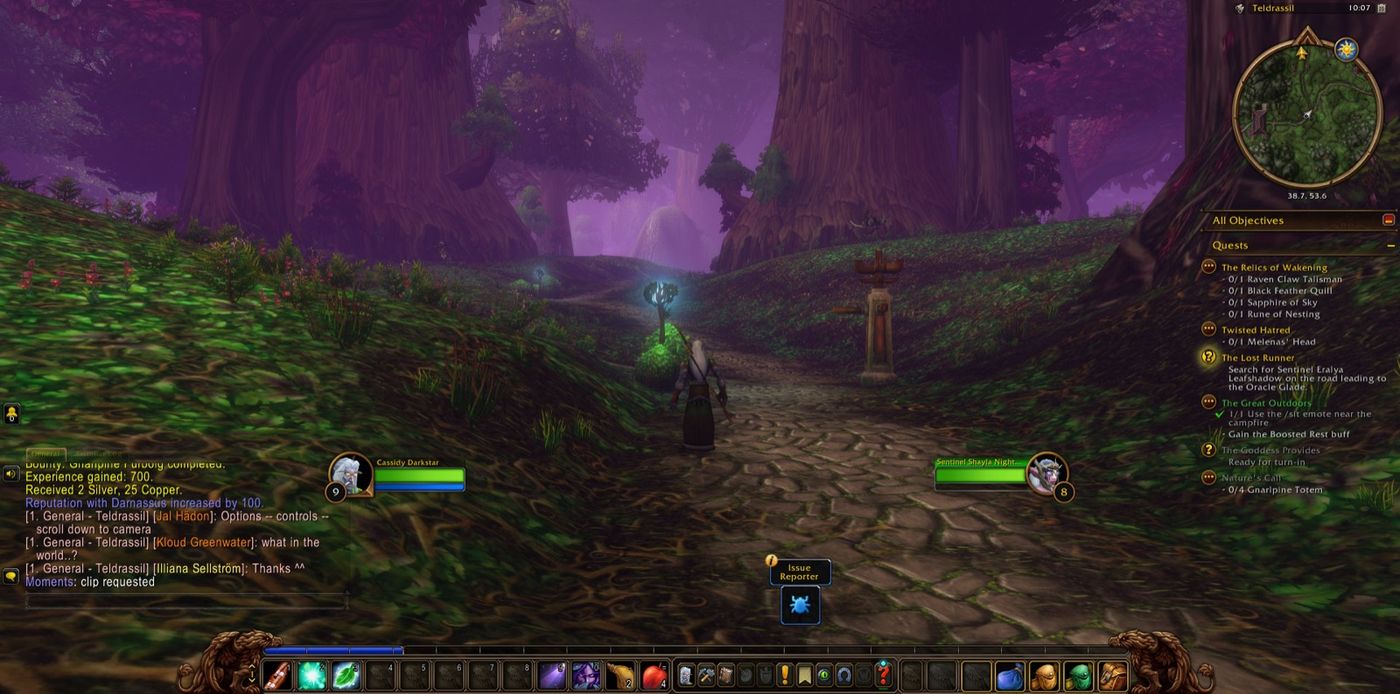 Screenshot in Teldrassil
