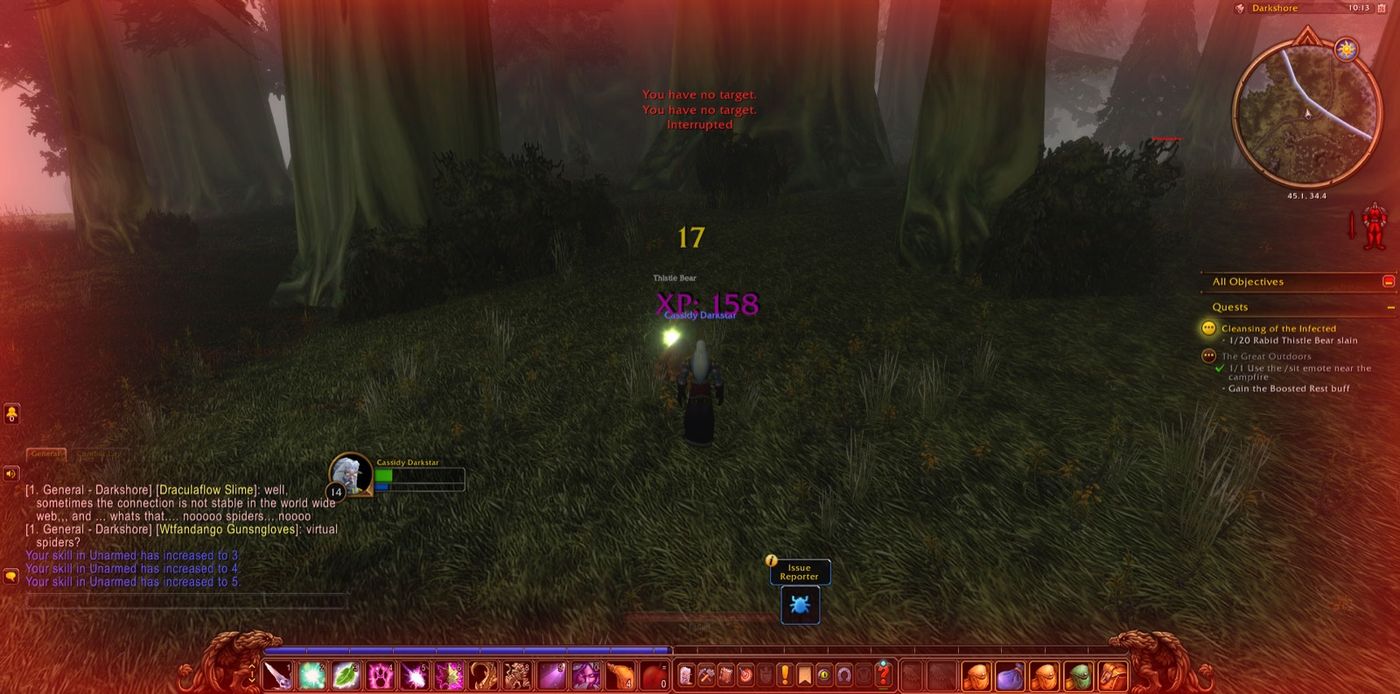Screenshot in Darkshore