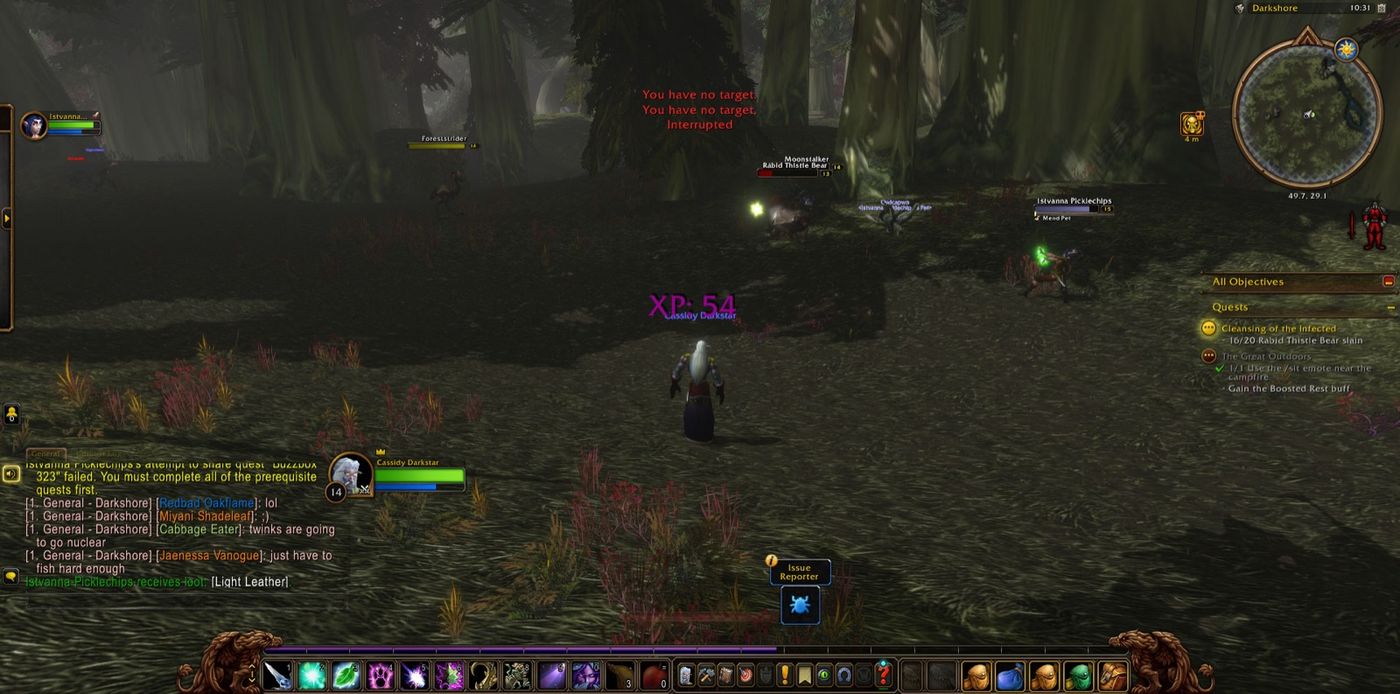 Screenshot in Darkshore